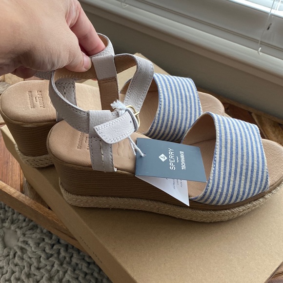 NWT Sperry Top-Sider Fairwater Striped Wedge Sandal Size 8.5 - Picture 4 of 6